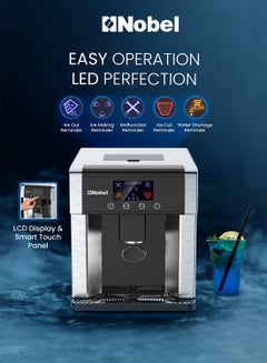 Nobel Ice Maker High-Capacity: 10-15 kg/24h Production, 600 g Ice Bin, 1.8 L Cold Water Tank, Automatic Dispensing, LCD Display, and Three Adjustable Ice Sizes for Ultimate Convenience 1.8 L 150 W NIM31 Silver  - Image 4
