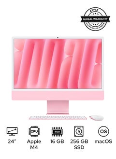 Apple 24-inch iMac MWV43 with Retina 4.5K Display, M4 Chip 10-Core CPU 10-Core GPU Processor/16GB RAM/256GB SSD/macOS English Pink  - Image 1