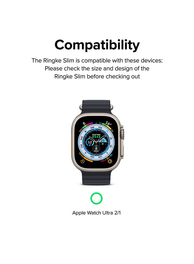 Ringke Slim Case For Apple Watch Ultra 2/1 49mm, Bezel Frame Only Hard Polycarbonate Thin Cover - Clear + Alpine Clear Multicolour - Image 2