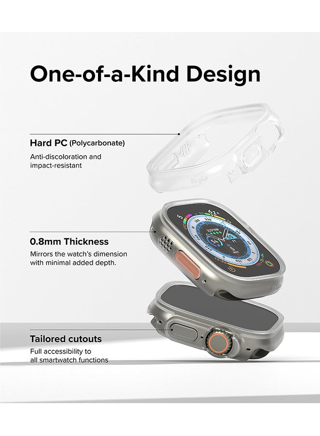 Ringke Slim Case For Apple Watch Ultra 2/1 49mm, Bezel Frame Only Hard Polycarbonate Thin Cover - Clear + Alpine Clear Multicolour - Image 4
