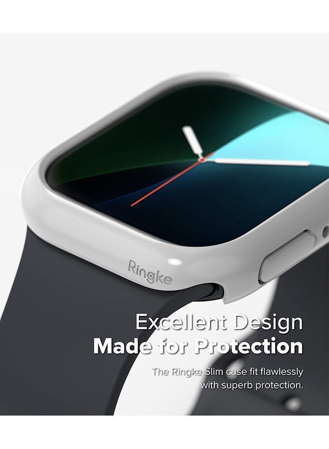 رينجك حافظة رفيعة لساعات آبل 10 42 مم، إطار حواف فقط غلاف رقيق من البولي كربونات - شفاف + رمادي داكن - Image 4