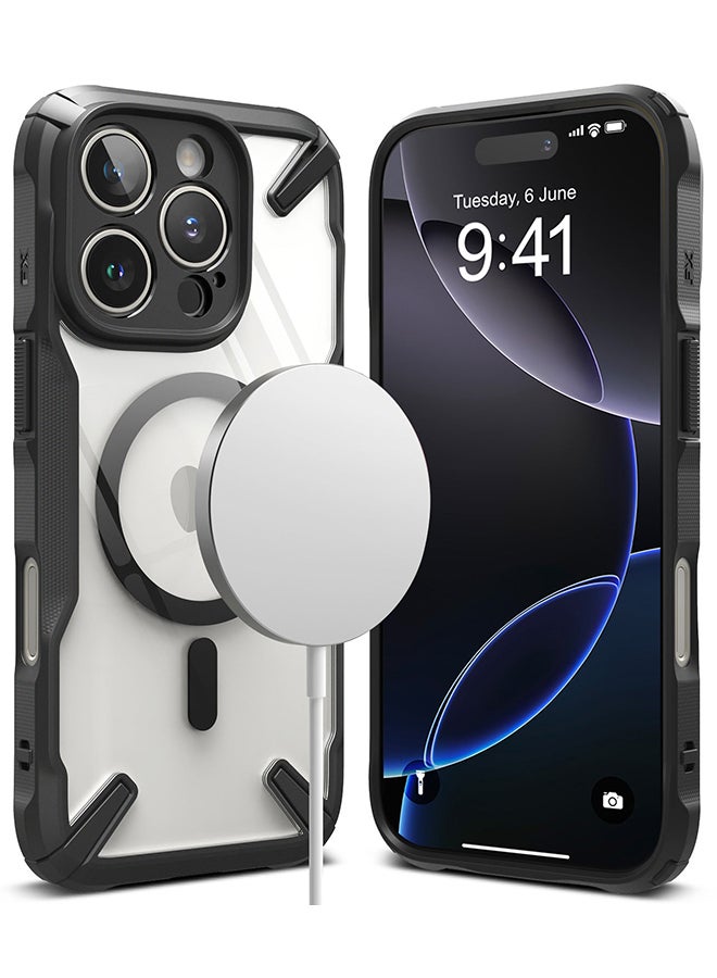 Ringke Fusion-X Magnetic Case For iPhone 16 Pro Case Cover Strong Magnet Anti-Fingerprint Rugged Shockproof Protective Phone Cover - Black - Image 1