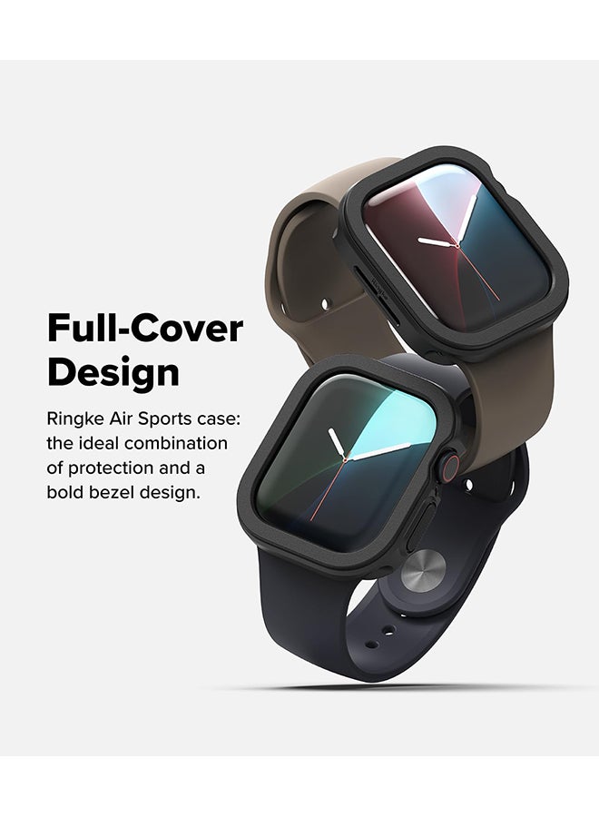 Ringke Air Sports For Apple Watch 10 42mm Case Thin Soft Flexible Rugged TPU Raised Bezel Frame Shockproof Protective Button Cover - Black - Image 5