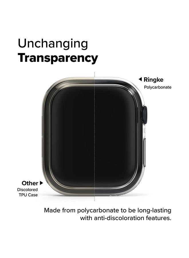 رينجك Slim Case For Apple Watch 10 46mm, Bezel Frame Only Hard Polycarbonate Thin Cover- Clear + Matte Black Multicolour - Image 5