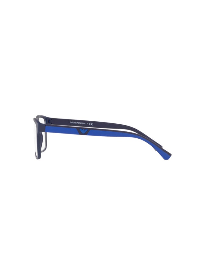 EMPORIO ARMANI - Men's Rectangular Shape  Sunglasses 4115 - Lens Size: 54 Mm - Matte Dark Blue - Image 1