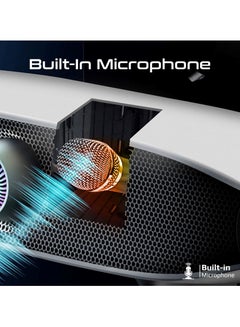 PROMATE Promate Bluetooth Speaker with 20W HD Stereo Sound, Dual Bass and Treble Drivers, 3 EQ Modes, True Wireless Connection, 12 RGB Modes, 6400mAh Battery, USB Flash Support White  - Image 5