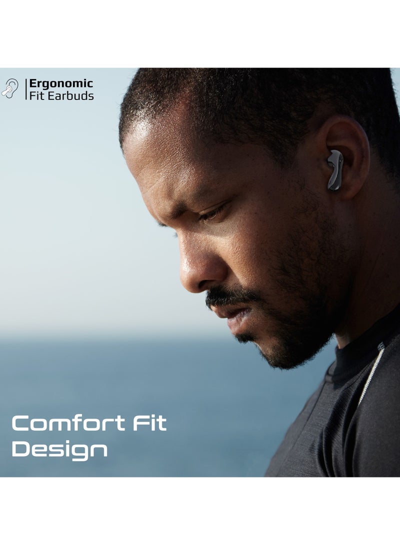 Promate True Wireless Earbuds with Active Noise Cancellation (ANC) and Environmental Noise Cancellation (ENC), Bluetooth 5.4, and 40Hrs Playtime Black