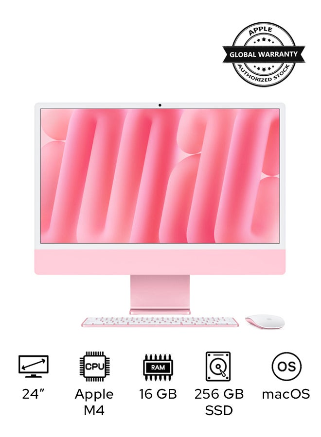Apple 24-inch iMac MWUG3 with Retina 4.5K Display, M4 Chip 8-Core CPU 8-Core GPU Processor/16GB RAM/256GB SSD/macOS English Pink  - Image 1