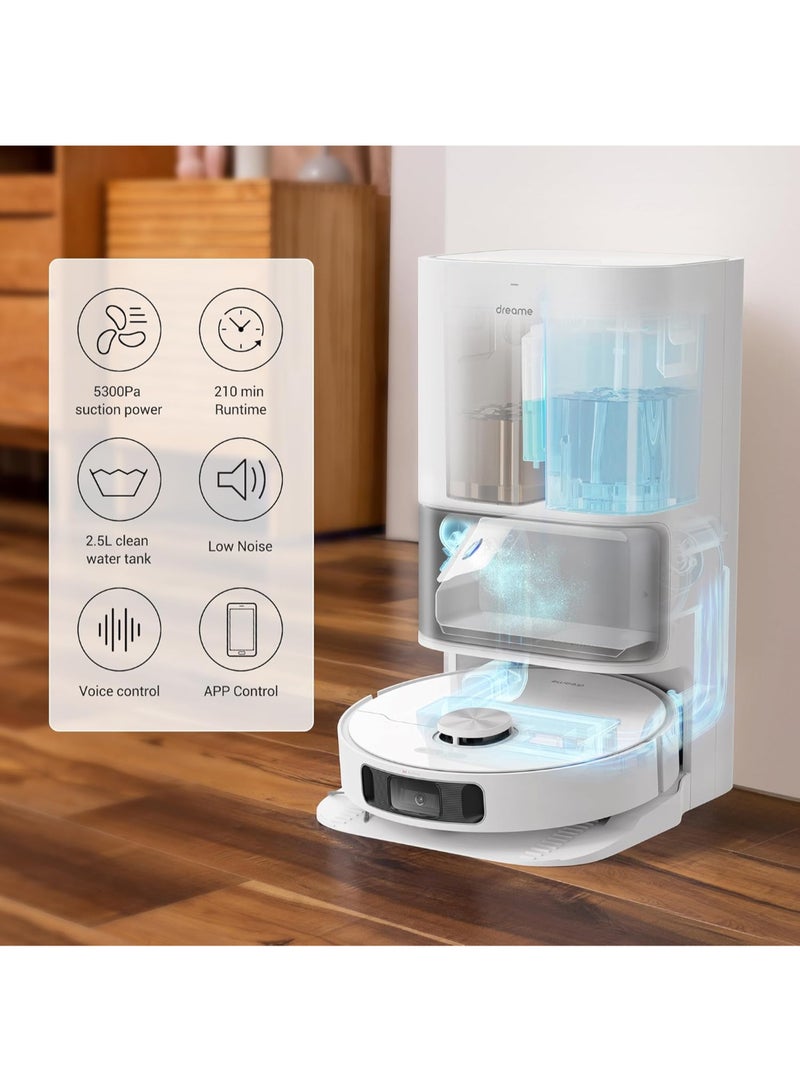 Dreame - L10s Ultra Robot Vacuum Cleaner and Mop with Self-Cleaning Station (Automatic Dust Collection, Mops Cleaning) 3D Obstacle Detection, 210m Suction 5300Pa, WiFi/APP/Alexa, 3.5 L 75 W L10S ULTRA White - Image 1