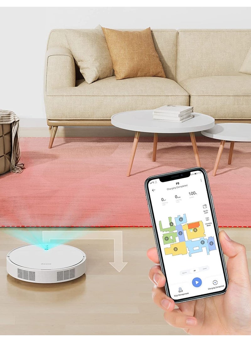 Dreame F9 Robot Vacuum Cleaner with Mop 2500Pa, 5200mAh Battery, Sweep and Mop 2-in-1, 150min Runtime, Advanced mapping, Compatible with Alexa, App/WIFI 46 W RVS5-WHO White