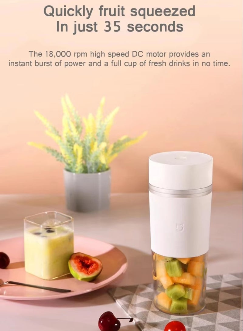 Xiaomi - Mijia Mini Portable Blender Electric Fruit Juicer Machine Orange Juicer Mixer Food Processor Juice Maker Home 300 ml 45 W MZJZB02PL White - Image 1