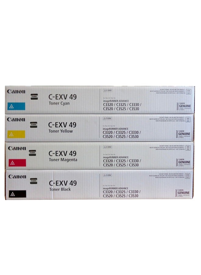 Original C-EXV 49 Bk/y/c/m Full Set Toner For Image Runner Advance C3520i/3525i/3530i/ 3320i/ 3325i/3330i Black | Yellow | Cyan | Magenta - pnsku/N70125657V/45/_/1730256383/4449a6fa-6c3f-4b9f-846b-b94a5359336c