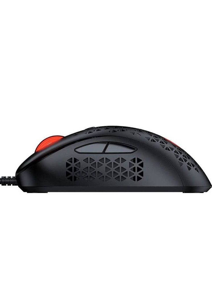 GameSir - GM500 Ultralight Ergonomic Wired Gaming Mouse 12000 DPI PWM3360 Sensor with Strong Skeleton Design, 3 Types LED Effects with Windows PC (Windows 7 or later)/macOS Black - Image 1