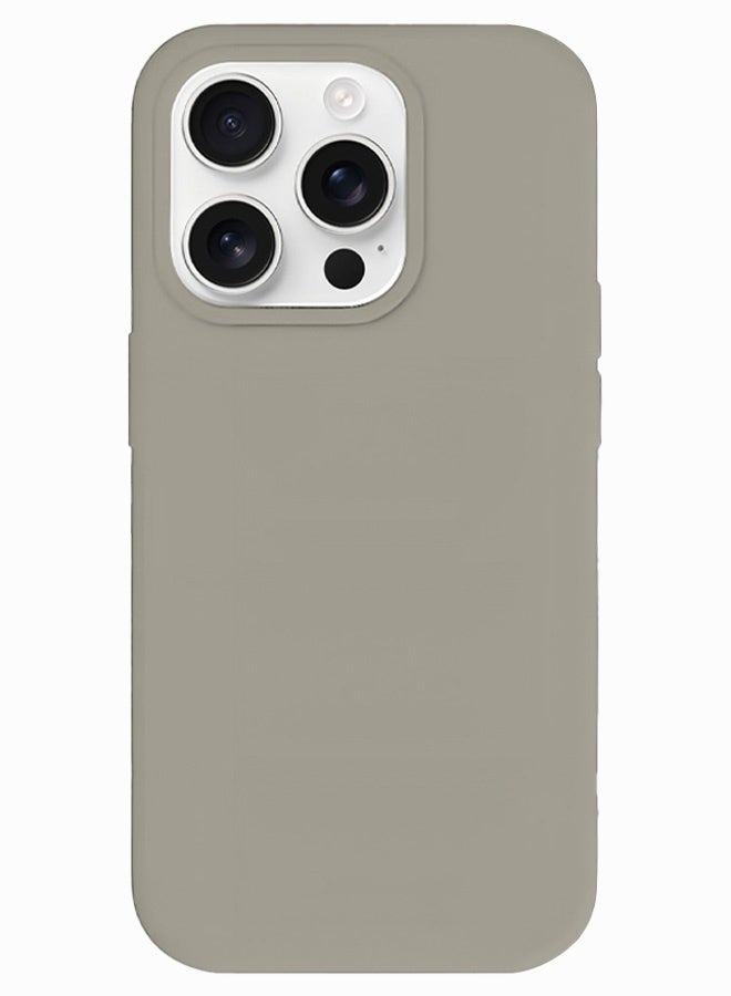 مارجون Case Cover for Apple iPhone 16 Pro, Slim Silicone Case, Full Covered Anti Scratch Shockproof Protective Cover Beige - Image 3