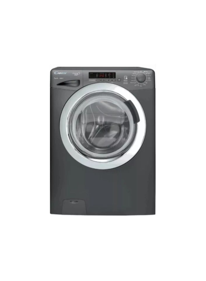 كاندي Candy washing machine, 7 kg, silver, 1000 rpm, steam, LCD screen, Egyptian CSS1072DC3RELA CSS1072DC3RELA silver 