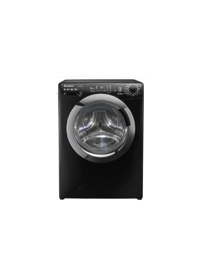 Candy washing machine, 7 kg, black, 1000 steam cycles, Egyptian LCD screen, CSS1072DC3BELA CSS1072DC3BELA black