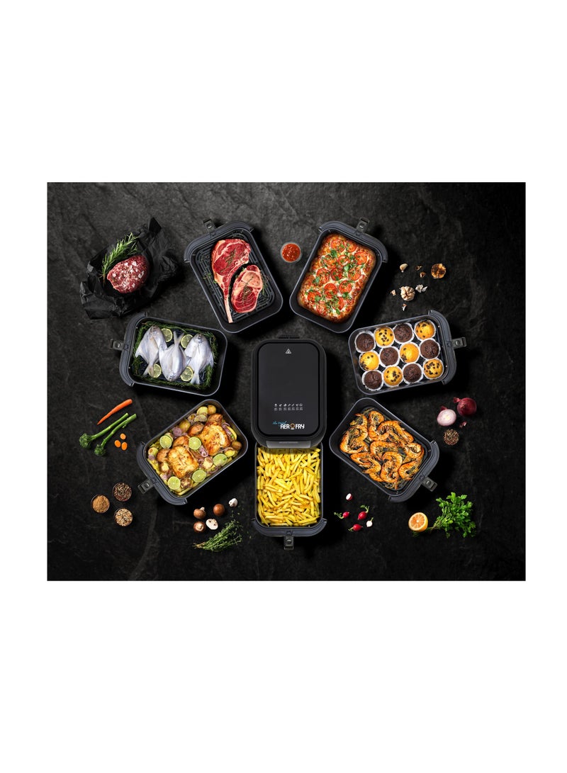 BLACK+DECKER - Air Fryer, 1700W, 8L Large Capacity, Digital Touch Control, 7 Preset Functions, Adjustable Temperature 80-200°C & Timer, Rapid Air Convection, Removable Crisper Plate 8 L 1700 W SAF80W-B5 Black - Image 1