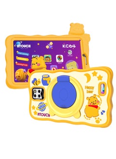 ATOUCH Smart Android Kids Tablet 7-Inch Display 8GB RAM 256GB ROM Dual Sim 5G Network Built-In Stand Silicone Case With Carry Bag (Yellow)  - Image 2