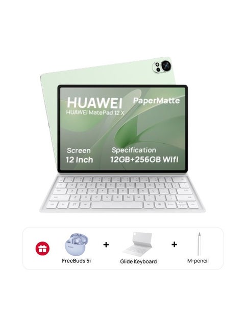 MatePad 12X Paper Matte Edition Greenery 12GB RAM 256GB WiFi Inbox Keyboard With M-Pencil and FreeBuds 5i