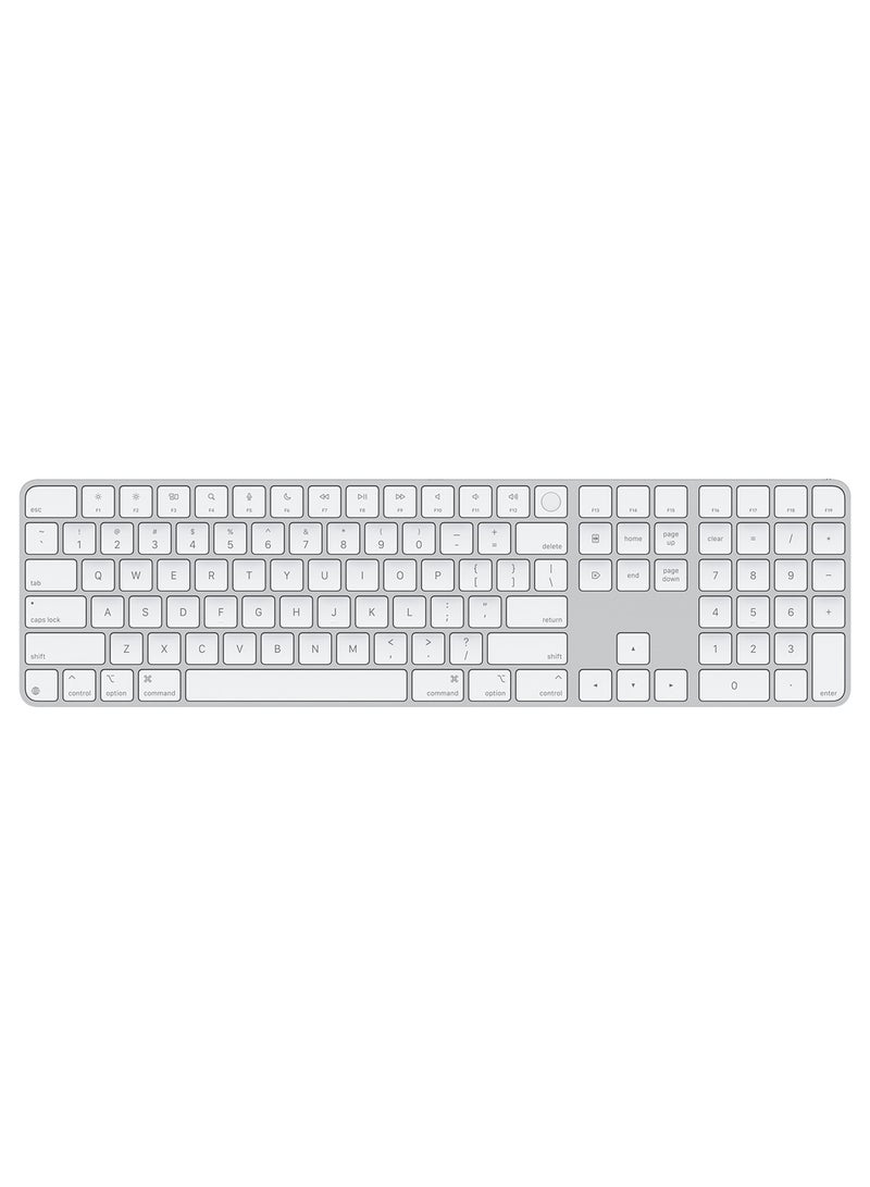 Apple - Magic Keyboard With Touch ID And Numeric Keypad For Mac Models With Apple Silicon (USB-C Port) - International English(2024)-Official Apple Stock White - Image 1