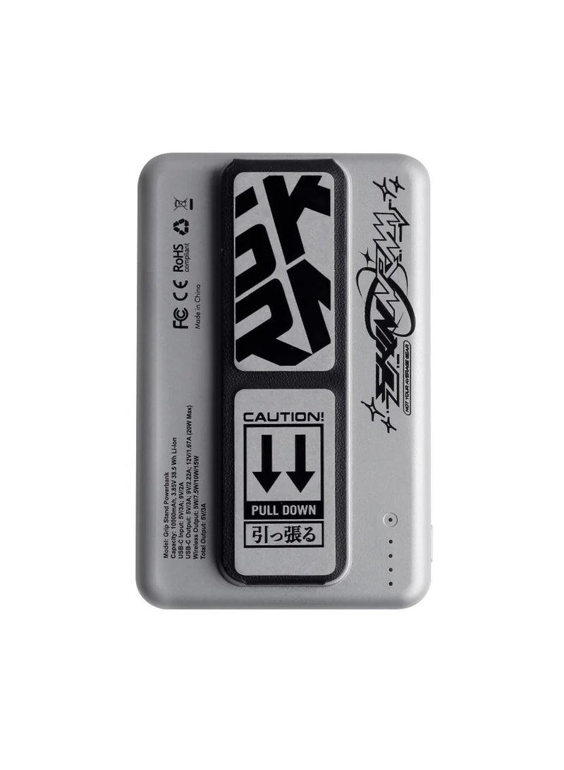 Skinarma 5000 mAh Skinarma Skinarma Kira Kobai Series Magnetic Power Bank with Bult-in Grip-Stand 15W Fast Magnetic Wireless Silver  - Image 2