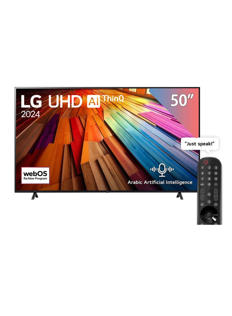 LG - LG 50 Inch 4K UHD Smart LED TV with Built in Receiver - 50UT80006LB 50UT80006LB Black - Image 1