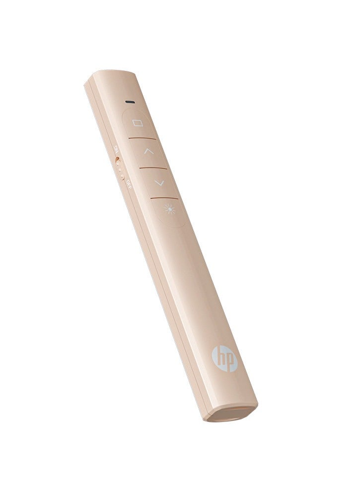 HP - SS10 Wireless rechargeable Presentation Flip Pen Wireless Laser Presentation Control Milk tea - Image 1
