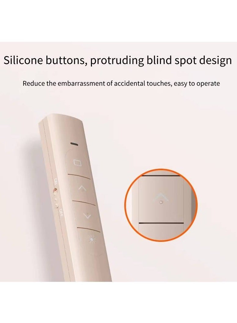 HP - SS10 Wireless rechargeable Presentation Flip Pen Wireless Laser Presentation Control Milk tea - Image 1