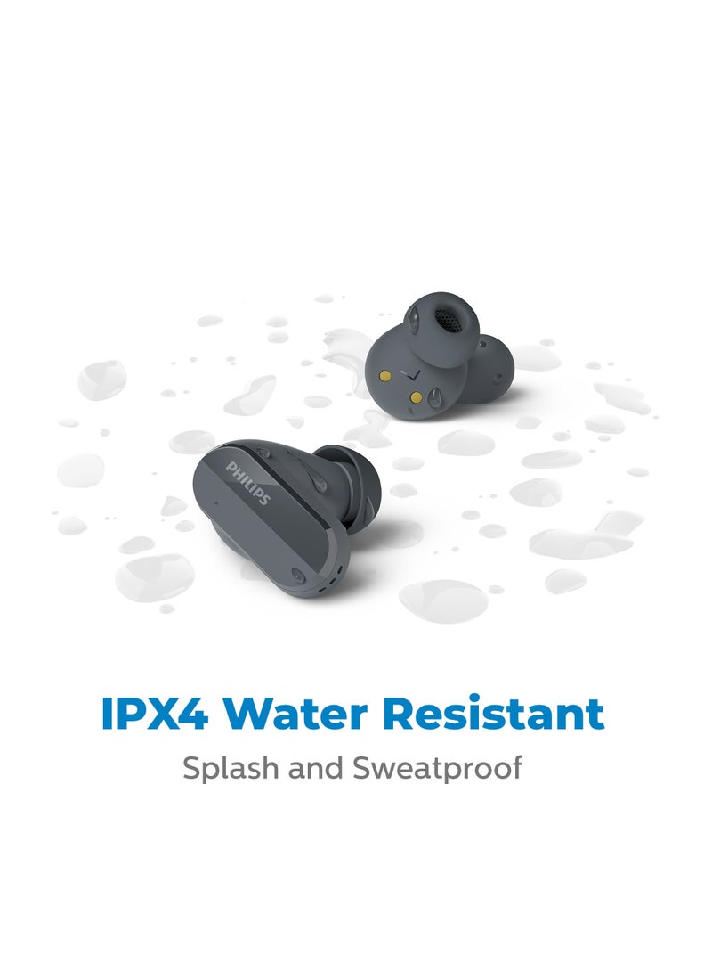 Philips - True Wireless Noise-Canceling Earbuds, Clear Calls, 21-Hour Playtime, IPX4 Water Resistant Black - Image 1