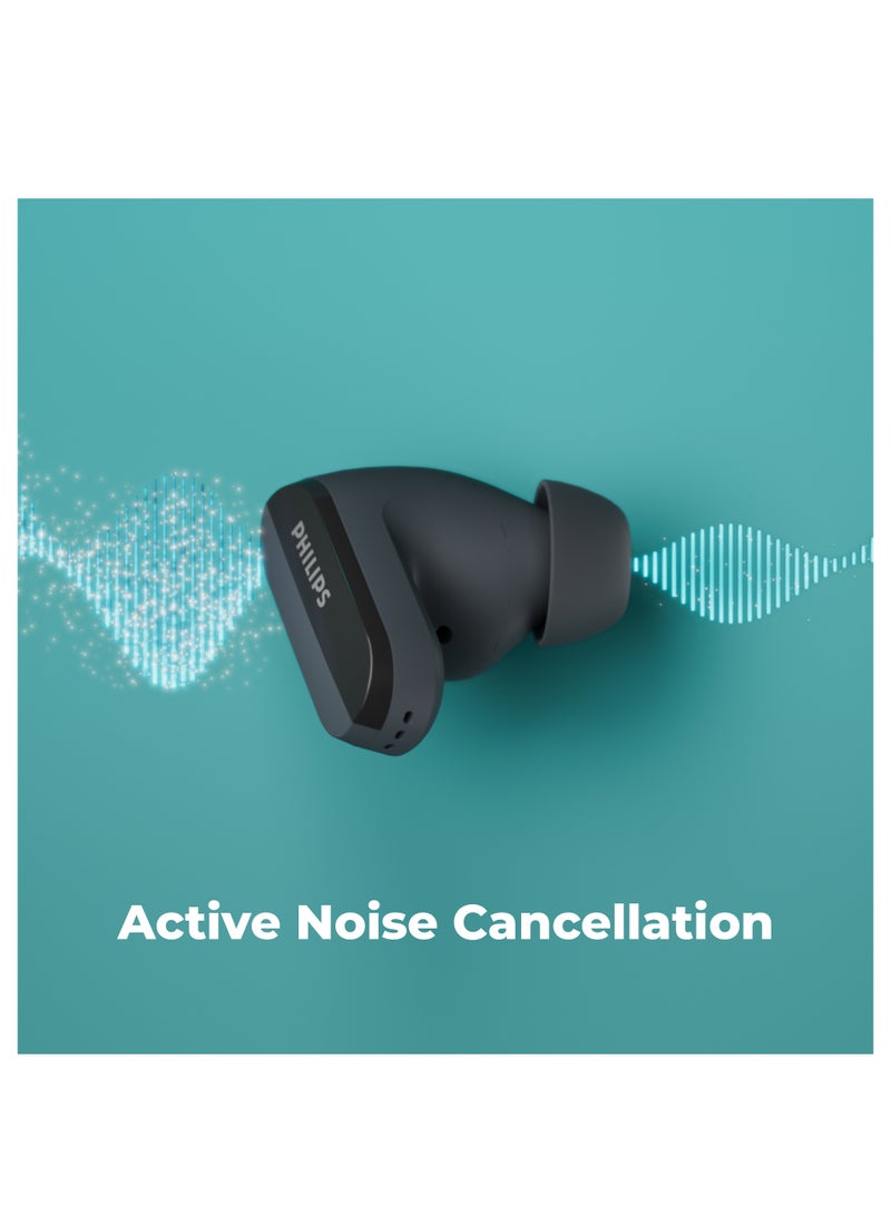 Philips - True Wireless Noise-Canceling Earbuds, Clear Calls, 21-Hour Playtime, IPX4 Water Resistant Black - Image 1