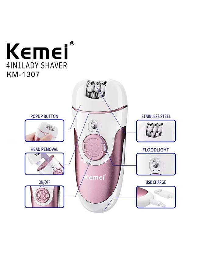 Kemei 4-in-1 Beauty Tools Kit For Women – Body And Facial Epilators, Shaver, Callus Remover | Cordless, Rechargeable, Smooth Finish Hair Removal - Image 2