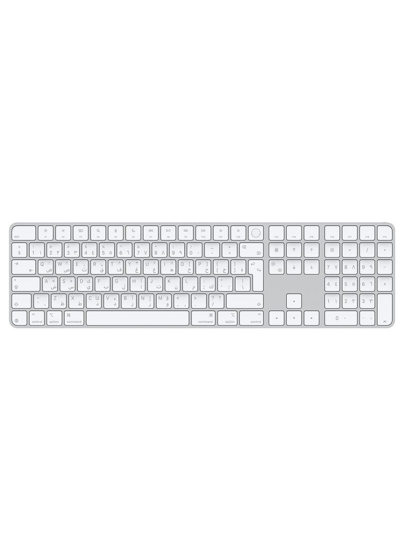 Apple - Magic Keyboard with Touch ID and Numeric Keypad for Mac models with Apple silicon (USB- C) - White Arabic (2024) - Official Stock White - Image 1