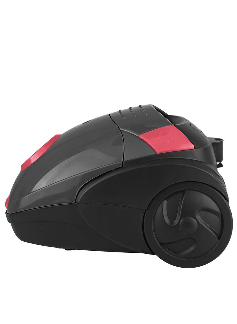 Sonanshi Canister Vacuum Cleaner | 2PC Plastic Insert Tube with Automatic Rewinding Wire | Lower Noise Design with Washable Cloth Dust Bag | Powerful Performance 1.5 L 1600 W SVC-9024 Black/Red  - Image 4