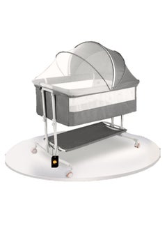 Kidle Portable Multifunctional Baby Bed Baby Cradle Bed Baby Bedside Nap Bed Foldable With Universal Wheels Anti-Mosquito Bites Breathable 92x58x109cm  - Image 1