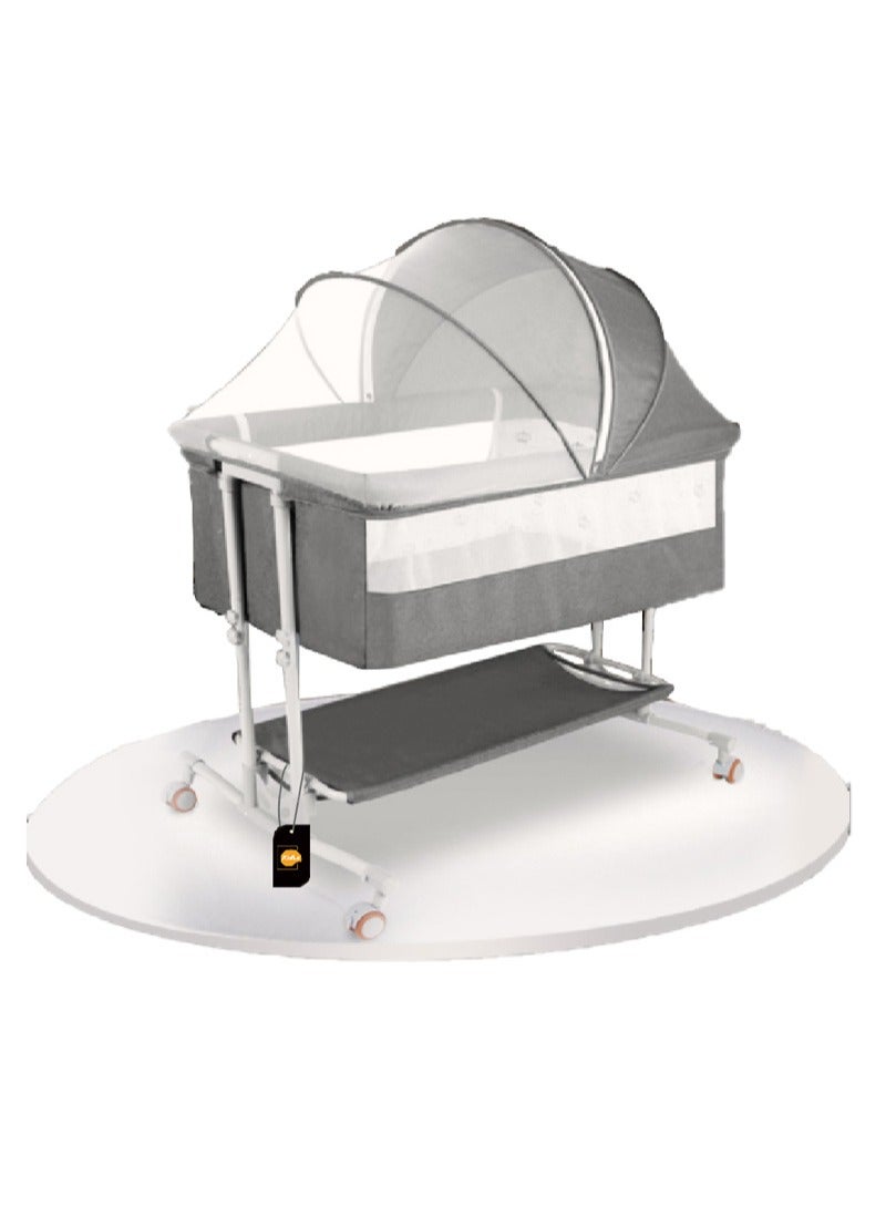 Kidle Portable Multifunctional Baby Bed Baby Cradle Bed Baby Bedside Nap Bed Foldable With Universal Wheels Anti-Mosquito Bites Breathable 92x58x109cm  - Image 1