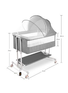 Kidle Portable Multifunctional Baby Bed Baby Cradle Bed Baby Bedside Nap Bed Foldable With Universal Wheels Anti-Mosquito Bites Breathable 92x58x109cm  - Image 2