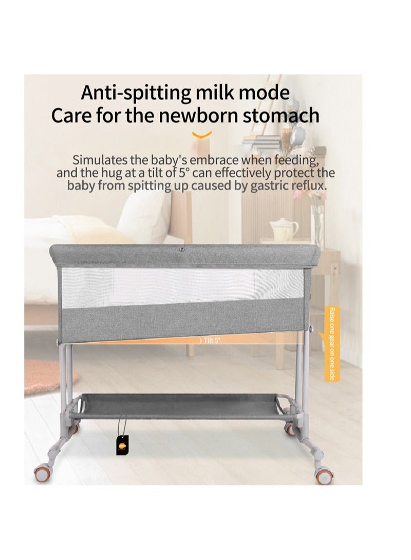 Kidle Portable Multifunctional Baby Bed Baby Cradle Bed Baby Bedside Nap Bed Foldable With Universal Wheels Anti-Mosquito Bites Breathable 92x58x109cm  - Image 5