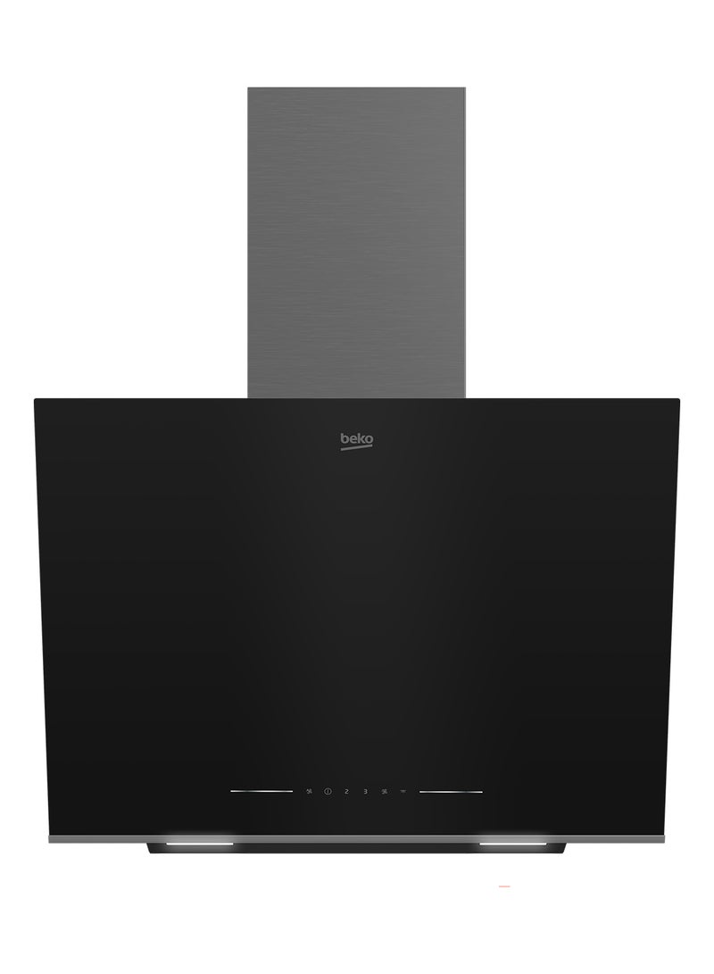 Beko 60cm Inclined Chimney Hood, Intensive Ventilation Capacity -710 m³/h, Filter-Cleaning Reminder,  Air Cleaning Mode, Easy to Clean Dishwasher-Safe Filters, Led Illumination, Touch control 300 W BHCA66741BBHS Black  - Image 1