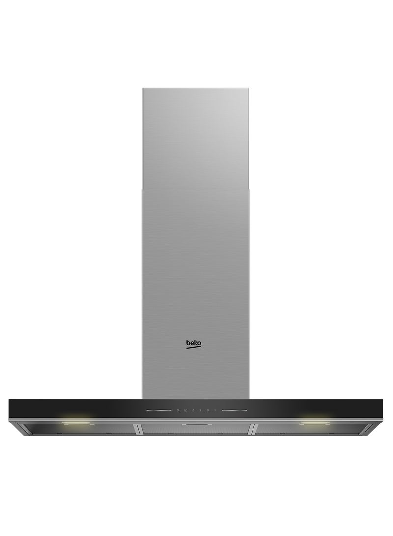 Beko 60cm T-Shape Chimney Hood, Intensive Ventilation Capacity -720 m³/h, Filter-Cleaning Reminder,  Air Cleaning Mode, Easy to Clean Dishwasher-Safe Filters, Led Illumination, Touch control 300 W BHCB96741BBHS Black  - Image 1