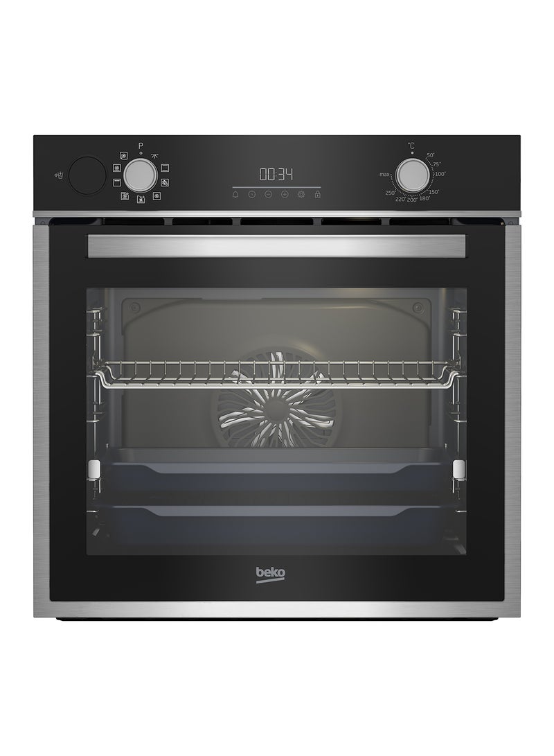 Beko - 60cm Builtin Electric Oven, 9 Cooking Multifunction Steamaid Oven, 72 liters Oven Capacity, Conventional Fan Oven, Digital Touchcontrol Timer, Catalytic selfcleaning oven Walls, A Energy Rating BBIS14300XCSE Stainless Steel - Image 1