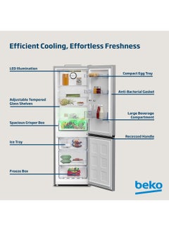 Beko Refrigerator 366 Liters Gross(316 Net) Capacity, Double Door, Bottom Mount, No Frost, Harvest Fresh Technology, NeoFrost Dual Cooling, Low Noise, 10 Years Warranty on ProSmart Inverter Compressor 90 W RDNE400CS Titanium Inox  - Image 3