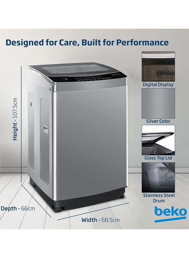 بيكو غسالة ملابس تحميل علوي سعة 12 كجم، 10 برامج، ضوضاء منخفضة، درج مسحوق متقدم مع موزع منعم، تجفيف هوائي، أسطوانة من الفولاذ المقاوم للصدأ - Image 4