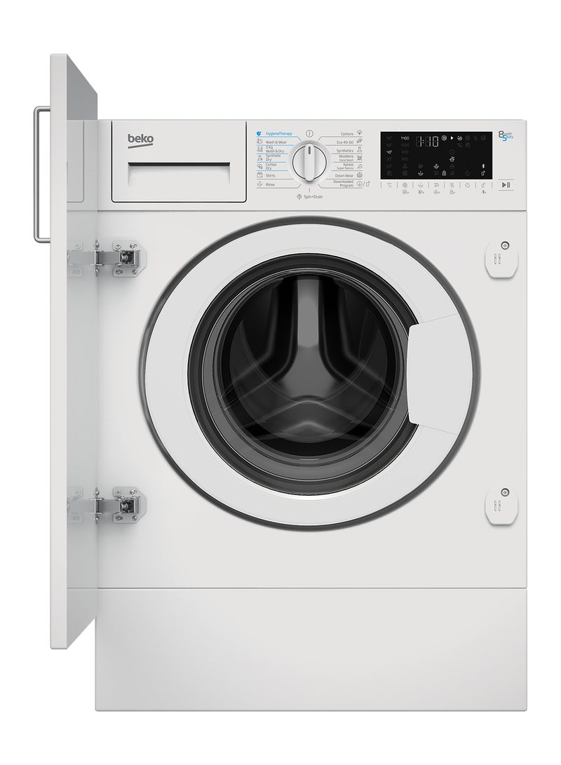 Beko Builtin 8/5 kg Washer/Dryer, 1400 RPM, 15 Programmes, Wash & Wear Programme, Hygiene+ Wash & Dry, AquaWave, Quick Wash 14/28 minutes, Low Noise, 10 Years Warranty on ProSmart inverter Motor 2350 W HITV8733 White  - Image 2