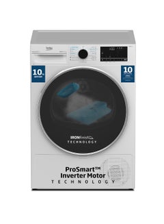 Beko 10 kg Heat Pump Condenser Tumble Dryer with 15 Programmes, Low Noise, A++ Energy Efficiency Class, Iron Finsh Technology (Ready to wear), AquaWave Technology, Optisense Sensor Drying, Reversable Door, ProSmart Inveter Motor 2.45 kW DHP10W White  - Image 1