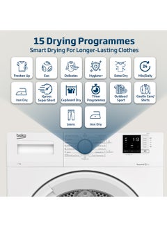 Beko 7 kg Condenser Tumble Dryer, 15 Programmes, Low Noise, AquaWave Technology, Advanced Sensor Drying, Convenient Digital Display DC7W White  - Image 3