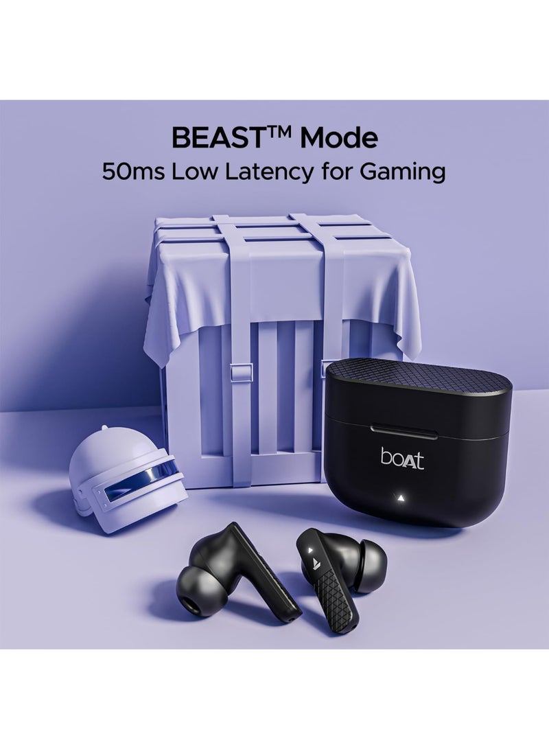 boAt - Airdopes 91 In Ear Tws Earbuds With 45 Hrs Playtime, Beast Mode With 50 Ms Low Latency, Dual Mics With Enx, Asap Charge, Iwp Tech, Ipx4 & Bluetooth V5.3 Active Black - Image 1