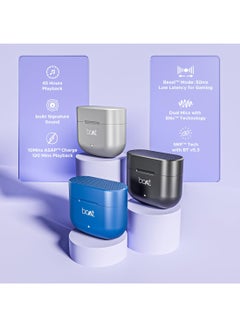 boAt Airdopes 91 In Ear Tws Earbuds With 45 Hrs Playtime, Beast Mode With 50 Ms Low Latency, Dual Mics With Enx, Asap Charge, Iwp Tech, Ipx4 & Bluetooth V5.3 Starry Blue  - Image 2