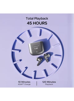 boAt Airdopes 91 In Ear TWS Earbuds with 45 hrs Playtime, Beat Mode with 50 ms Low Latency, Dual Mics with ENx, ASAP Charge, IWP Tech, IPX4 & Bluetooth v5.3 Mist Grey  - Image 3