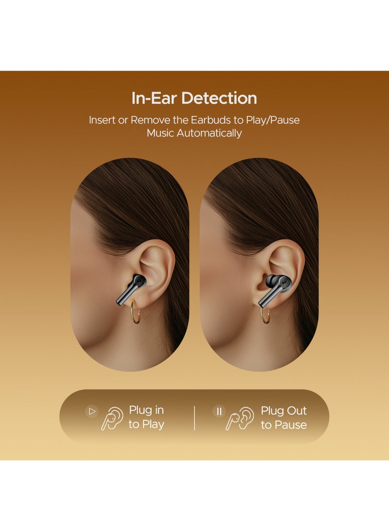 boAt Airdopes Supreme In Ear Tws Earbuds With 50 Hrs Playtime, Quad Mics Ai-Enx Tech, Multipoint Connectivity, In-Ear Detection, Spatial Audio, Beast Mode & Asap Charge Classic Black  - Image 3