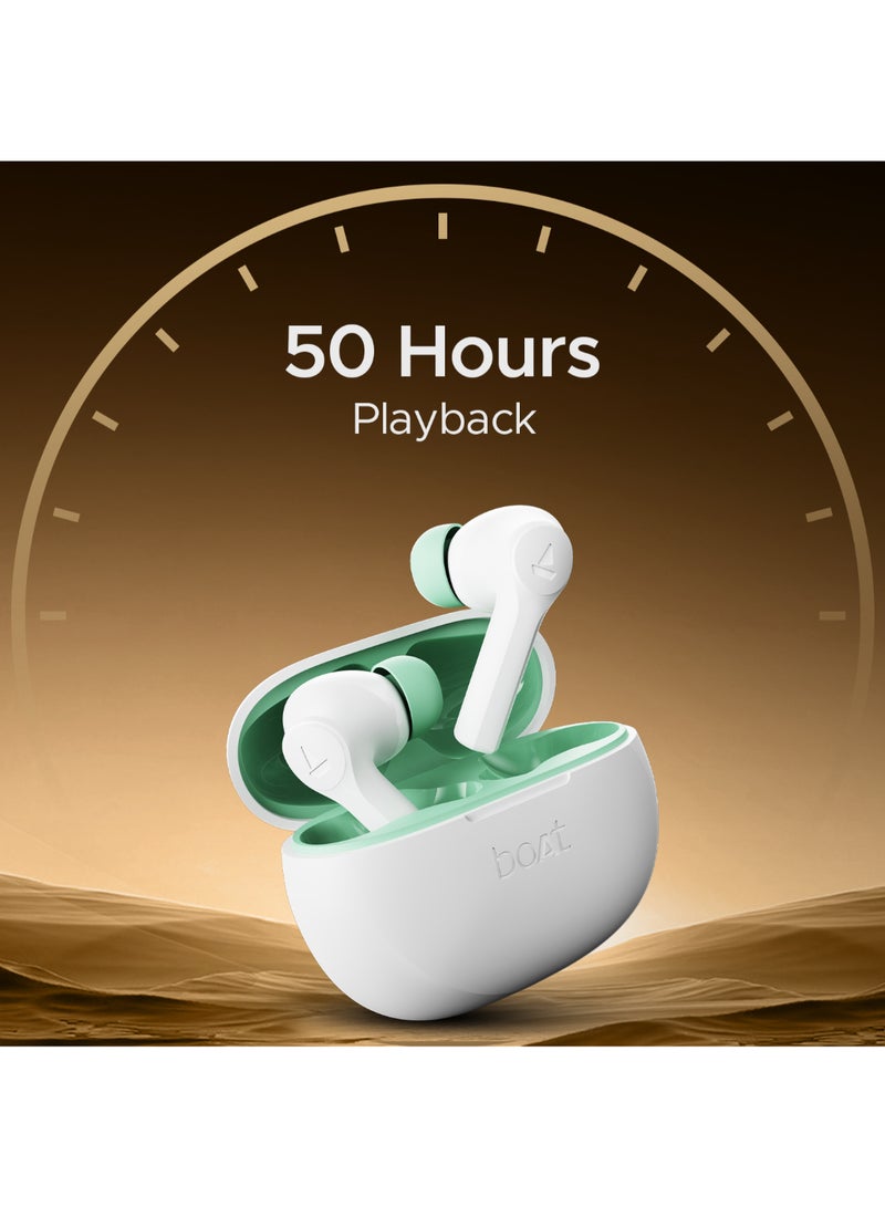 boAt - Airdopes Supreme In Ear Tws Earbuds With 50 Hrs Playtime, Quad Mics Ai-Enx Tech, Multipoint Connectivity, In-Ear Detection, Spatial Audio, Beast Mode & Asap Charge Swedish White - Image 1